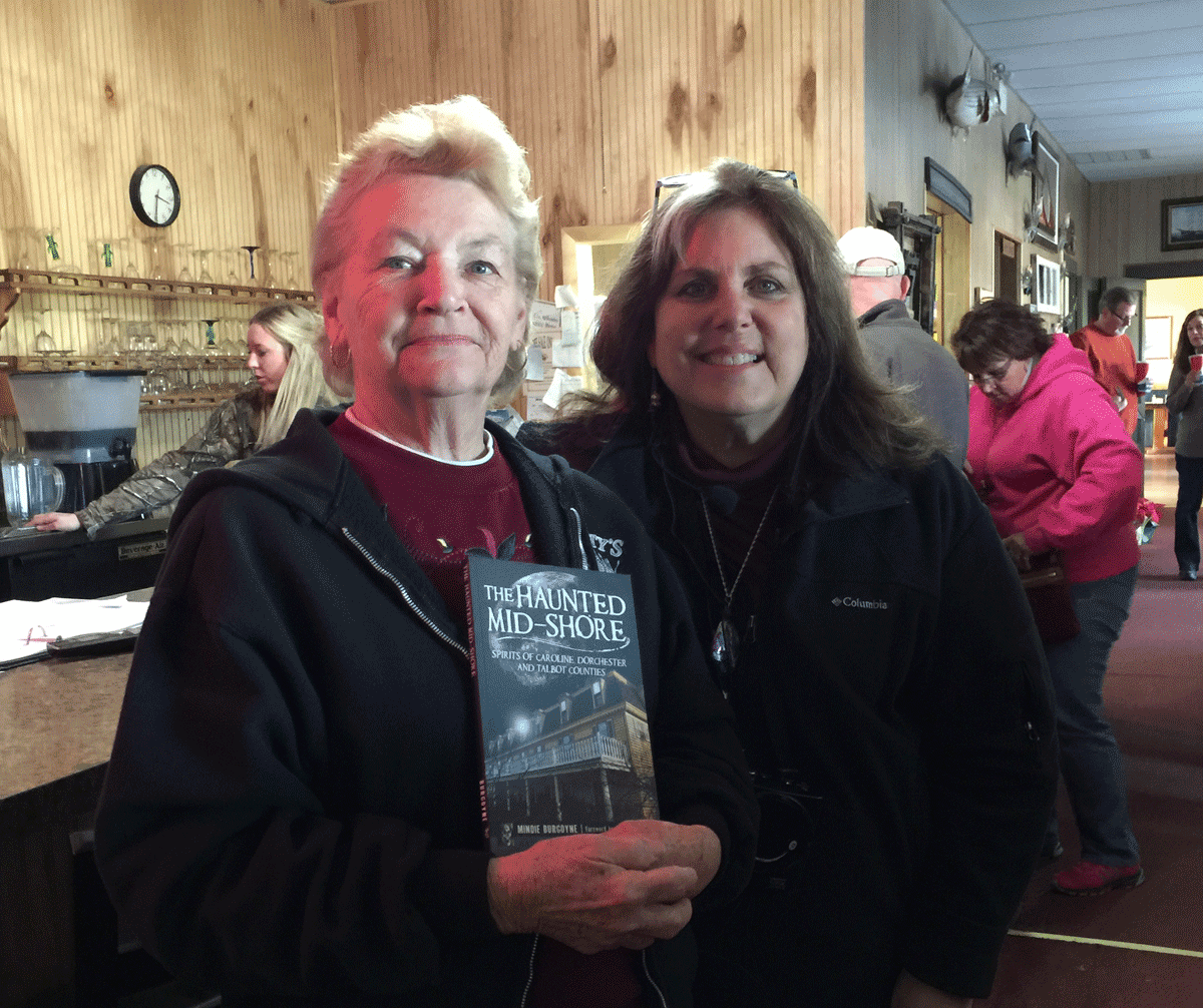 Mary from Old Salty's with Author, Mindie Burgoyne